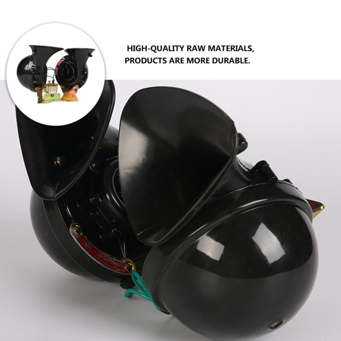 Bocina de Doble Tono de 12 V de Hierro Negra para Coche