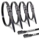 Mgctolbox 9mm x 360mm Doppelsperre Kabelbinder Lang Set Schwarz 100 Stück Nylon UV Beständig Großer Kabelbinder für Kabelmanagement Profi Hochwertige Industrie-Qualität Mit 90KG Zugfestigkeit