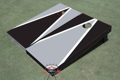 Gray and Black Alternating Triangle Corn Hole Boards Cornhole Game Set