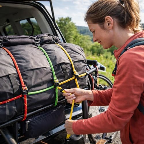 10x Allzweck Expander Mit Haken & Extra Starke Gepäckspanner Set für Camping & Auto & Fahrrad - Spanngurte & Spanngummi - Autozubehör