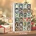 SUNGIFT Wooden Advent Calendar, Dog Wood Reusable Advent Calendar with 24 Drawers, 13 Inch Countdown to Christmas Empty Refillable Advent calendar to Fill 2025
