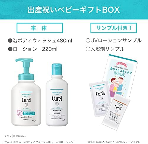 Amazon Co Jp Amazon Co Jp限定 Curel キュレル 出産祝いベビーギフト Box 泡ボディウォッシュ ローション お試しサンプル付き 赤ちゃんにも使えるスキンケアセット ベビー マタニティ