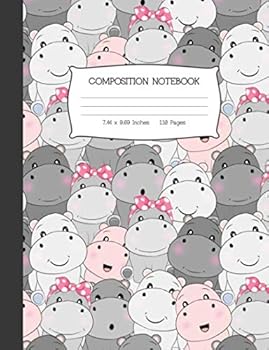 Composition Notebook : Just a Girl Who Loves Hippos Wide Ruled Blank Journal