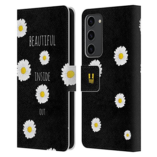 Étui Portefeuille Samsung Galaxy S23+ 5G Head Case Designs Tout Pâquerettes en Cuir
