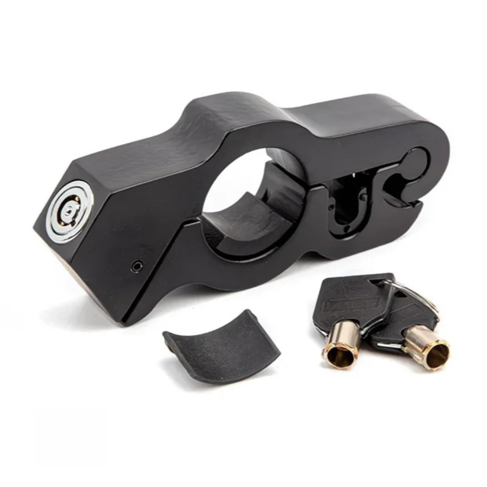 Hydbcnp Black Motorcycle Handlebar Lock Universal Alloy Handlebar Anti-Theft Lock Weather Resistant Security Motorbike Lock Security(Black)