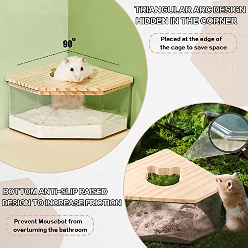 Bain de sable pour hamsters et petits animaux boîte acrylique pentagone - 7
