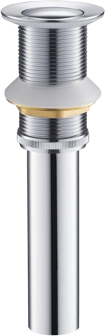 KIBI Bathroom Sink Pop Up Drain Without Overflow | Lavatory Vanity Drain Stopper for Bathroom Sink, Small Cover Design | Durable Metal Construction (Chrome Finish, KPW101)