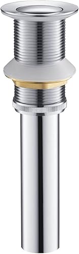 KIBI Desagüe desplegable para lavabo de baño sin desbordamiento (cubierta pequeña)  Tapón de drenaje de tocador (cromado) (KPW101)