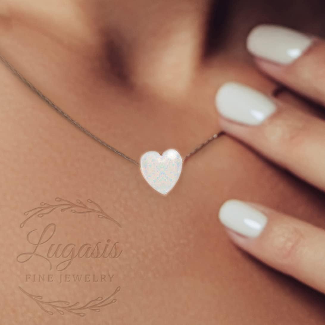 Black necklace with opals - Image 2