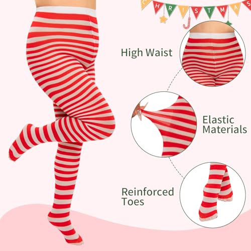 Image of MANZI 2 Pairs Women's Plus Size Colored Striped Tights 40D Nylon Striped Pantyhose for Halloween Christmas