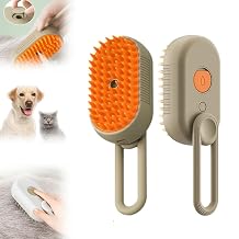 Pet Steam Groomer Brush, New 3 in 1 Cat Steam Brush for Massaging and Cleaning Shedding Pet Hair, Pet Steamy Brushes Multifunctional Hair Removal Comb for Cats Dogskhaki