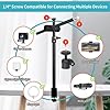 JEBUTU OS01 Camera Desk Mount with Flexible Overhead Boom Arm, 32.5-55cm Adjustable C-clamp Tabletop Light Stand with 1/4" Ball Head for Smartphones, Ring Light, Webcam, Action Cameras #4