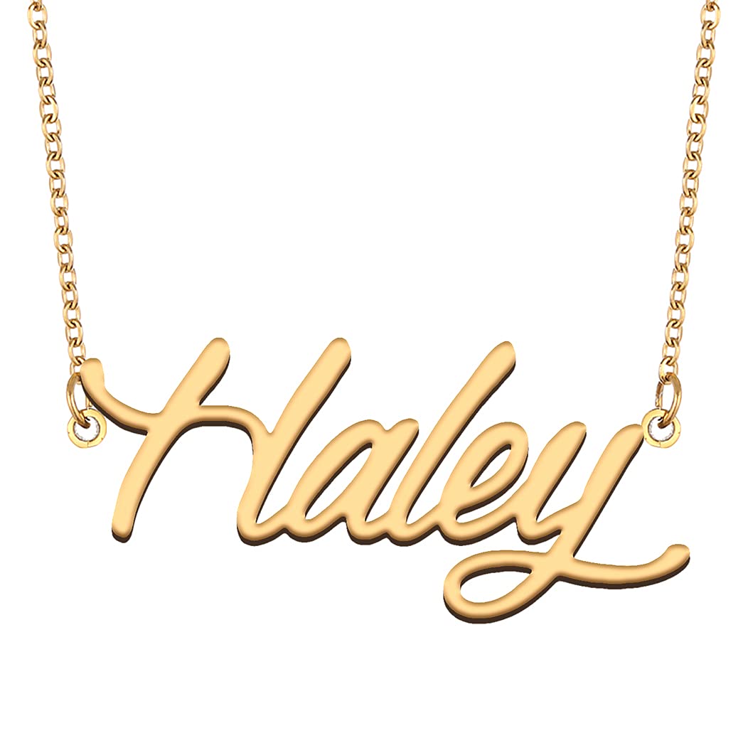 GR35Z9Personalized Name Necklace for Women 18k Gold Plated Stainless Steel Birthday Wedding Christmas Jewelry Gift