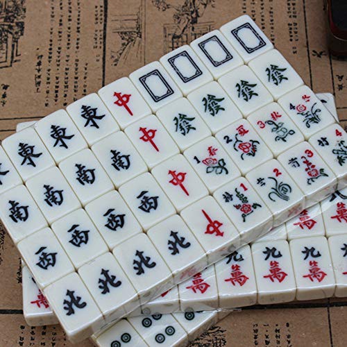 Set de Mahjong Chino con 144 Fichas y Caja Portátil miniatura 3