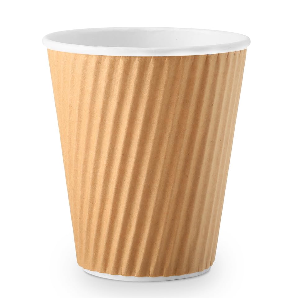 Eco Planet Ripple Wall Disposable Coffee Cups with Lids – [Choose...