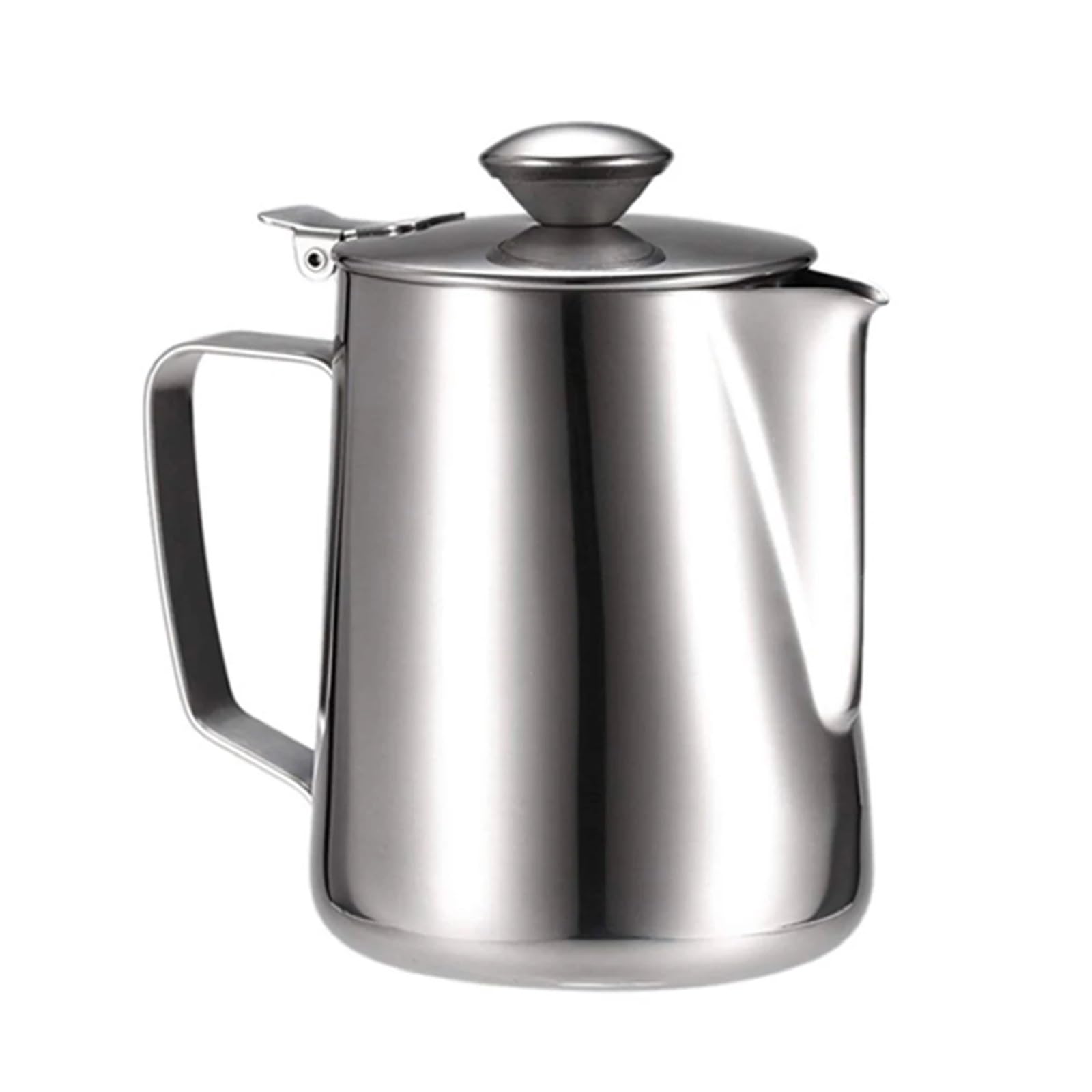 Genérico Jarra for espumar leche, jarra de vapor de acero inoxidable 430 con tapa for preparar café(1400ml)