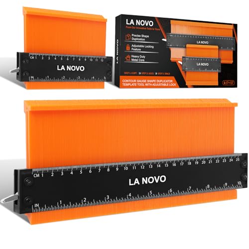 LA NOVO Contour Gauge 10+5 Inch with Lock, Profile Gauge