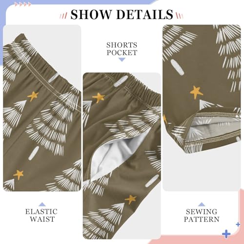 Boys' Pants Christmas Star White Trees Grey Long Bottoms Jogger Pants Elastic Waist Trousers with Pockets S-XL4