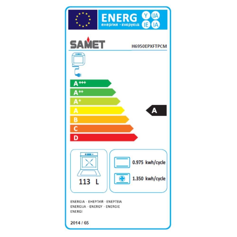 Samet, Cucina a Gas 5 Fuochi con Forno e Grill Elettrici, 90x60 cm, Classe A, in Acciaio Inox, Accessori Inclusi, Modello Stromboli