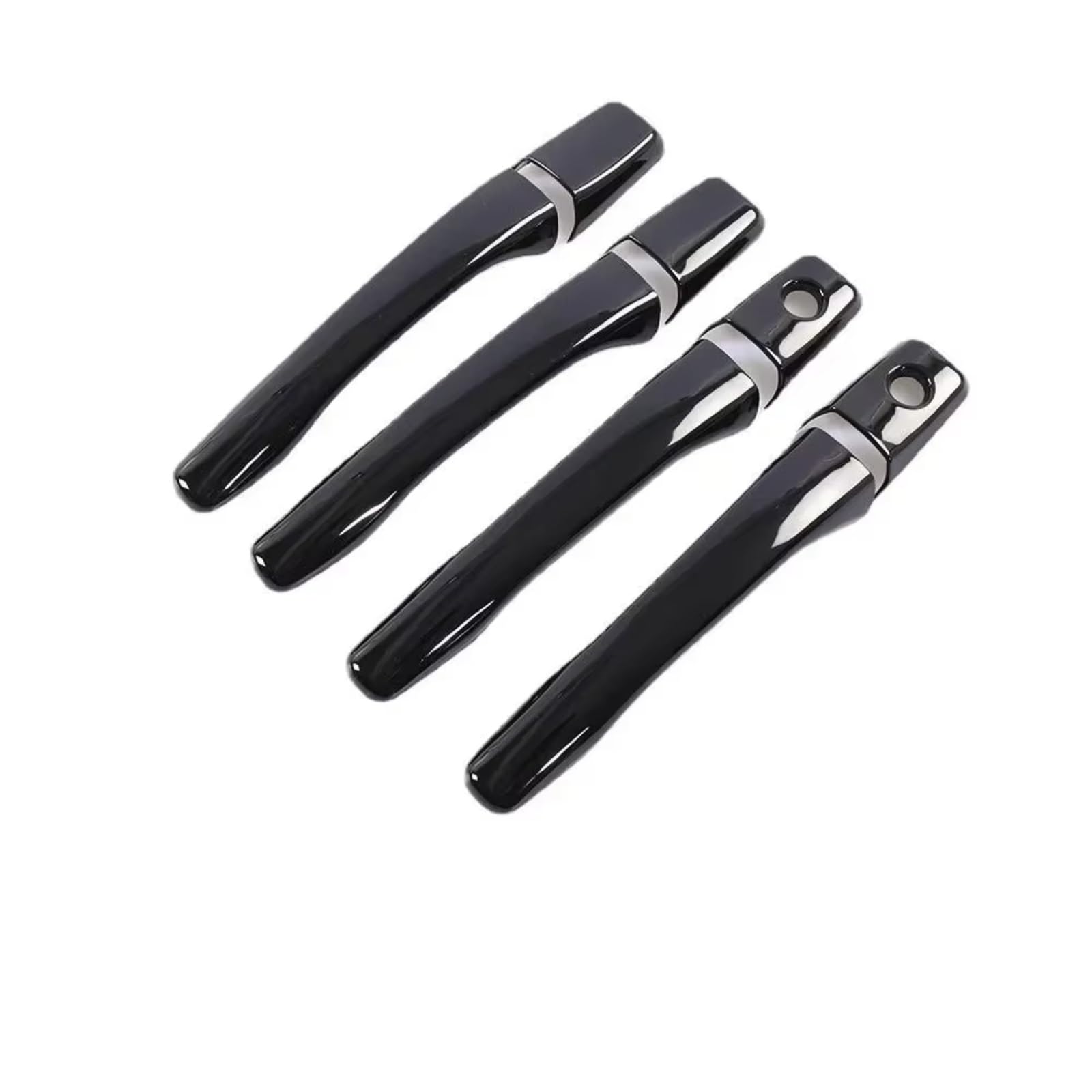 Xiaoyans Black 2 Keyholes Car Exterior Door Handles For Mitsubishi For Outlander For Lancer For Mirage For Evolution 2003-2006 Stickers Black Carbon Fiber Car Door Handle Cover(Black 2 Keyholes)