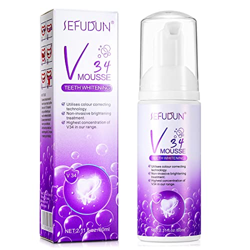 v34 Purple Blanqueador Dental, Pasta de Dientes Color Morada, Corrector Purple Blanqueamiento Profesional Teeth Whitening