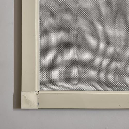 Image of Wall Exhaust Fan Cover|Aluminium Frame and SS mesh(Grade 304,Mosquito Net with Stopper and Screws|to Prevent from Mosquito's,Cocroach,Insects(Size -16 * 16 Inch) (Colour-Ivory)