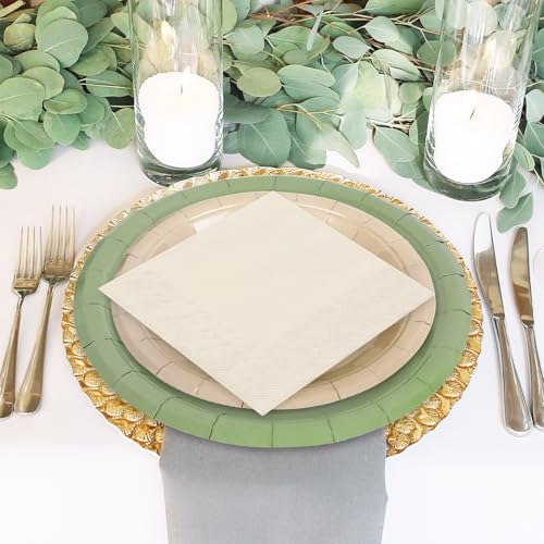 Whaline Paper Tableware Set Serves 24 Gradient Color Disposable Dinnerware 9" Plates 7" Plate 9oz Cups Paper Napkins for Party Supplies - Image 8