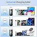 RULUS Short Multi Charging Cable [2Pack/35CM] Multi USB Cable 4 in 1 Multi Charger Fast Charger Cord Braided Universal USB Charger Cable with IP/Type C/Micro USB Port for Cell Phones Tablets & More