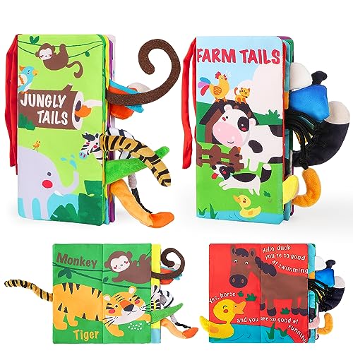 beiens Libros de Tela para Bebes, Libro Interactivo Blandos para Bebe Recien Nacido Niños, Libro de Juguetes Aprendizaje y Educativo, Animales Libro Sensorial Suave de Actividades para Bebé