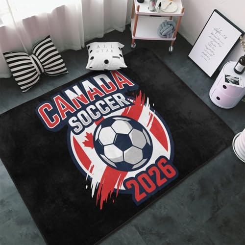 GZEKWLP Canada Soccer 2026 Football Area Rugs Non-Slip Floor Carpet