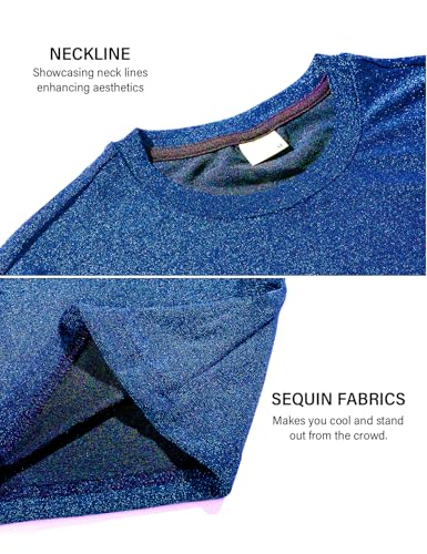 Arjen Kroos Men's Shiny Shirts Short Sleeve Sparkly Disco Rave Hot Tops Nightclub Glitter T-Shirt2