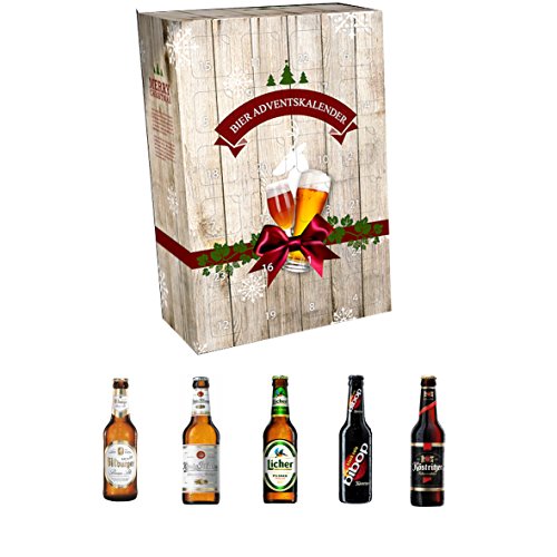 Bier-Adventskalender Handelshaus Huber-Koelle Holz Bierpaket 24 x 0,5 l