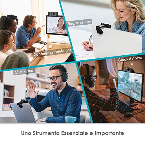 M Mehoom Webcam 1080P con microfono, videocamera PC desktop USB 2.0 Full HD Web Camera per videochiamate, studio, conferenza, registrazione