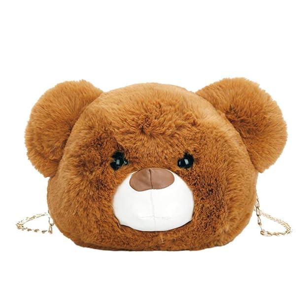 Cute Panda Teddy Bear Face Sling Bag Soft Sling Bags For Girls Kids Shaped Penguin Faux Fur Crossbody Plush Purse Chain Shoulder Kids Birthday Gift-image-31