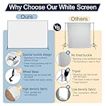 7x10ft White Photo Backdrop with Stand,Movable Photography Backdrop Stand Kit with Wheels and White Screen Backdrop Background for Photo Shooting,Video Recording，Events, Party - Image 2