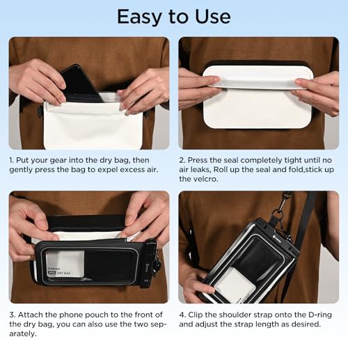 Bolsa seca impermeable G2RISE con bolsillo para teléfono, riñonera impermeable, resistente al agua, bolsas de cintura, bolsa bandolera con correa ajustable para hombres, mujeres y niñas miniatura 5