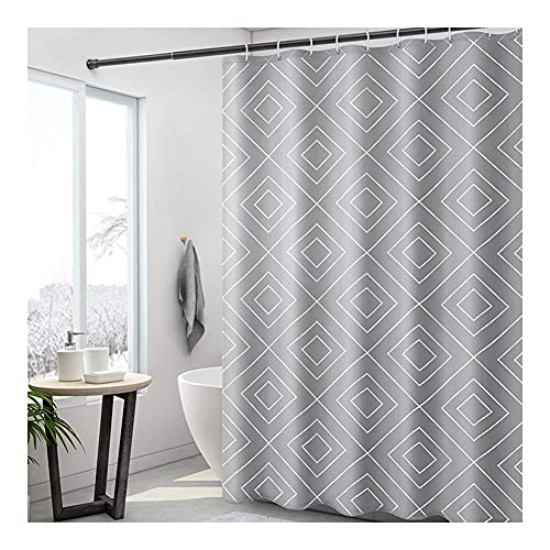 Rideau de bain anti-moisissure en polyester imperméable rideau de douche gris lavable et robuste