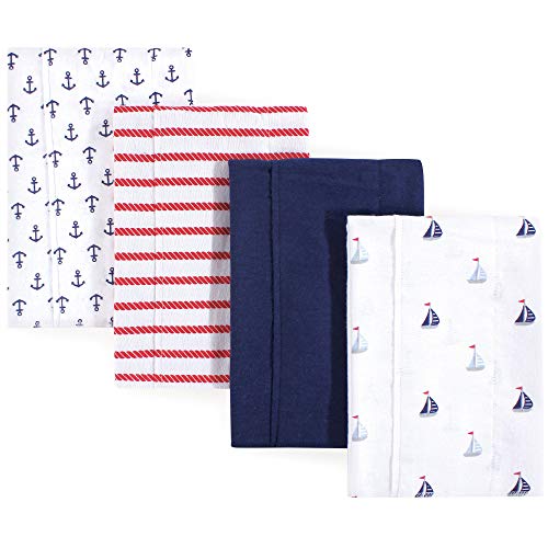 Image of Luvable Friends Unisex Baby Cotton Flannel Burp Cloths, Sailboat, One Size