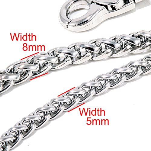 Double K 2 Roof Durable Biker Key Jean Wallet Chain (24"/5.6oz) MLT NCS68 (Silver)4