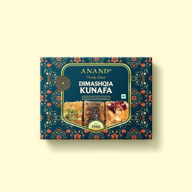 Image of Anand Premium Dimahqia Kunafa 180 GM, Famous Crispy & Creamy Sweet Dessert, Golden Crunch Outside & Soft Filling Inside, Rich, Fresh & Melt-in-Mouth Taste, Great for Celebrations, Parties & Gifting