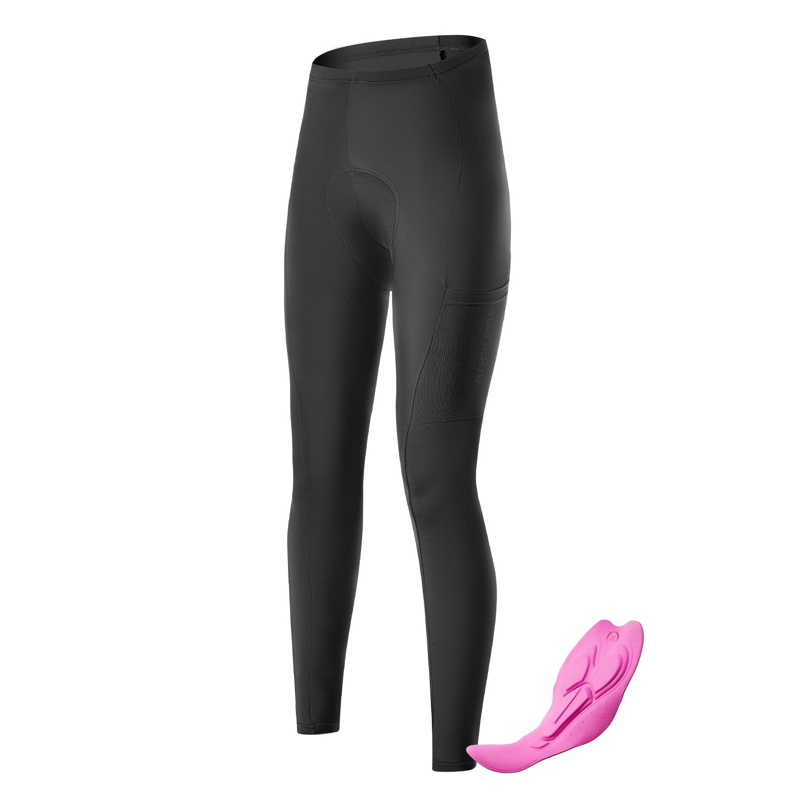 ROCKBROS Pantalon Cycliste Femme Rembourré, Leggings de Vélo Séchage Rapide Respirant, Collants de Cyclisme Longues VTT avec Poche