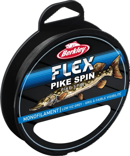 Berkley Flex Pike Spin, línea de Pesca, monofilamento, Pesca de depredador, Lucio, Unisex, Gris Transparente, 0,22 mm, 3,65 kg, 3,6 kg, 300 m, 330 Yardas