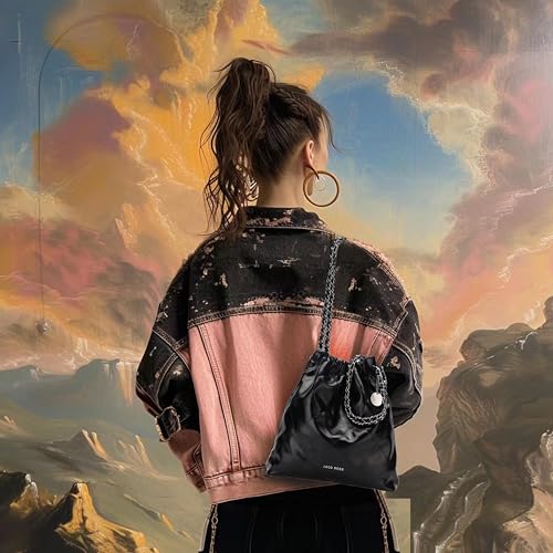 Image of JACD Crossbody Bags for Women Trendy Vegan Leather Shoulder Bag Small Work Bags Drawstring Handbag Purses Travel Bucket Bag
