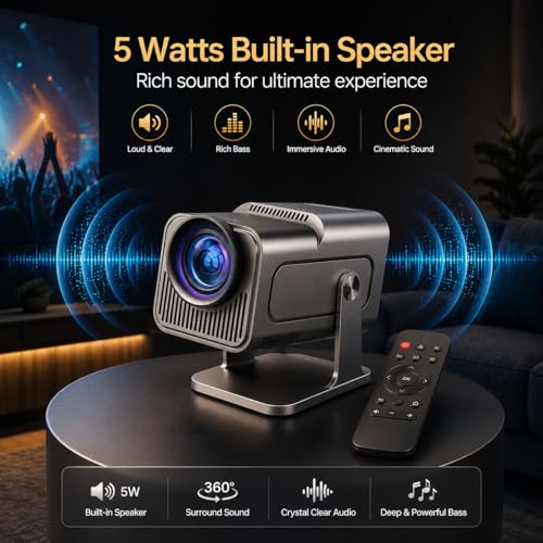 Image of Fire turtle Big Home Theater Projector | Full HD 1080p LED Projector with HDMI, USB, AV, VGA | 200 inch Display Support | Compatible with TV Stick, Laptop, Smartphone (Small Project)
