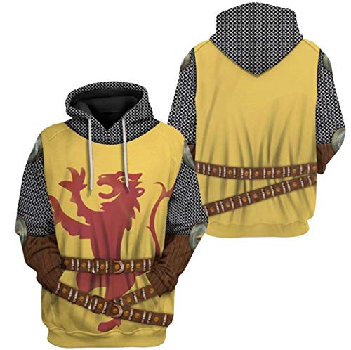 Image of Uyecos Historical Hoodie Revolutionary War Uniform Top | Historical Figure Print, Military Uniform Print, for Historical Reenactment, Halloween Cosplay