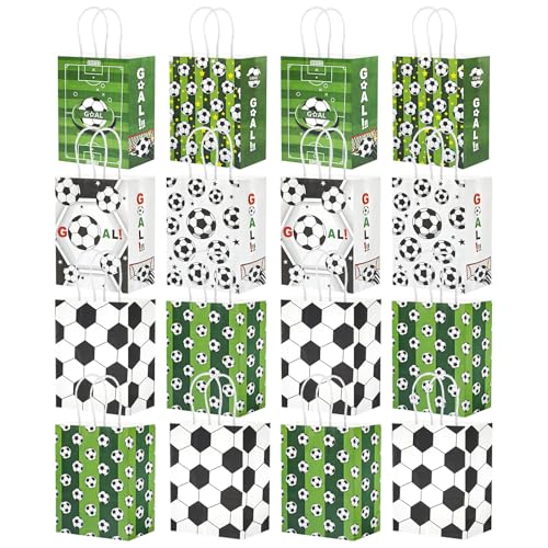 Bolsas de papel de fútbol, 16 bolsas de regalo de fútbol, bolsas de cumpleaños, bolsas de regalo para fiesta de fútbol, bolsas de regalo, bolsas de regalo de fútbol, cumpleaños infantiles, bolsas de