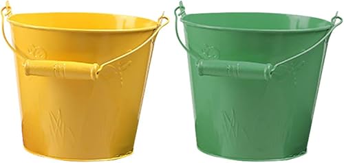 STOBOK Mini cubo de juguete pequeño de cubo de metal, juguetes de hojalata de arena para niños, cubo de playa, cubos vintage, juguetes para niños,