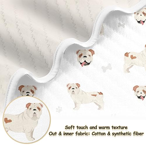 Image of Swaddle Blanket English Bulldog Cotton for Infants - Lightweight Soft Swaddling for Crib, Stroller, Nursery - 30x40In