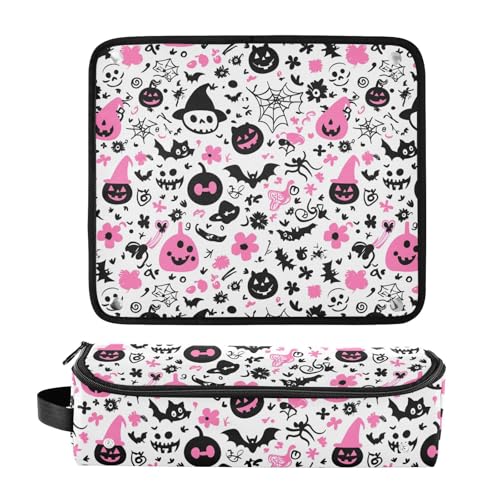 Bolsa de viaje resistente al calor para herramientas de cabello Ghosts Witch Hat Marble Hair Tools Organizer miniatura 3