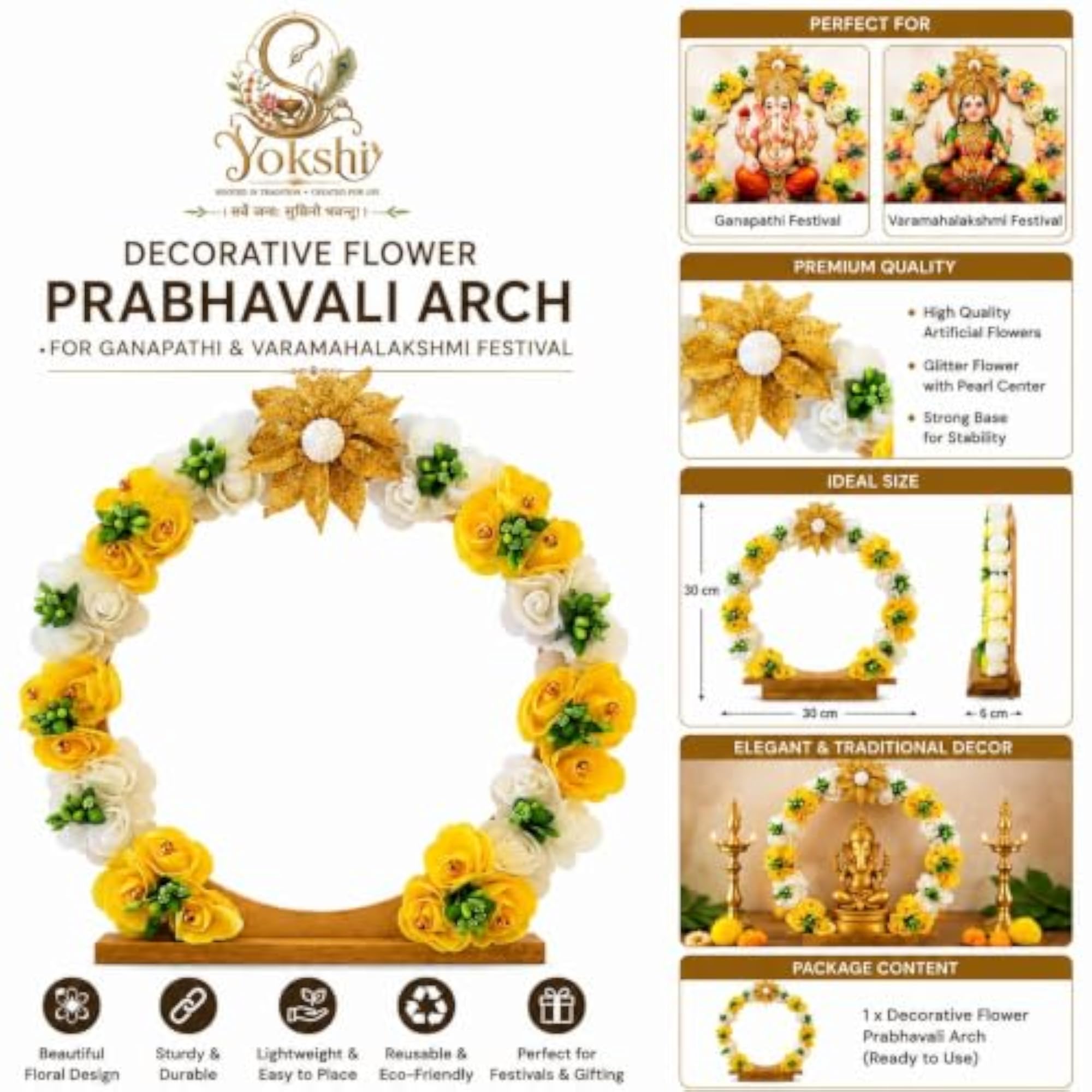 Decorative Flower Arch for Ganapathi & Varamahalakshmi Pooja